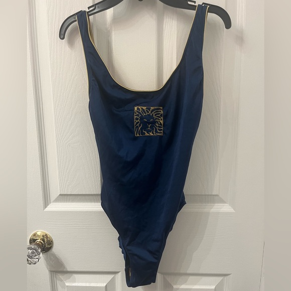 Anne Klein Vintage Navy with Gold Trimmings One Piece Bathing suit - Picture 2 of 12